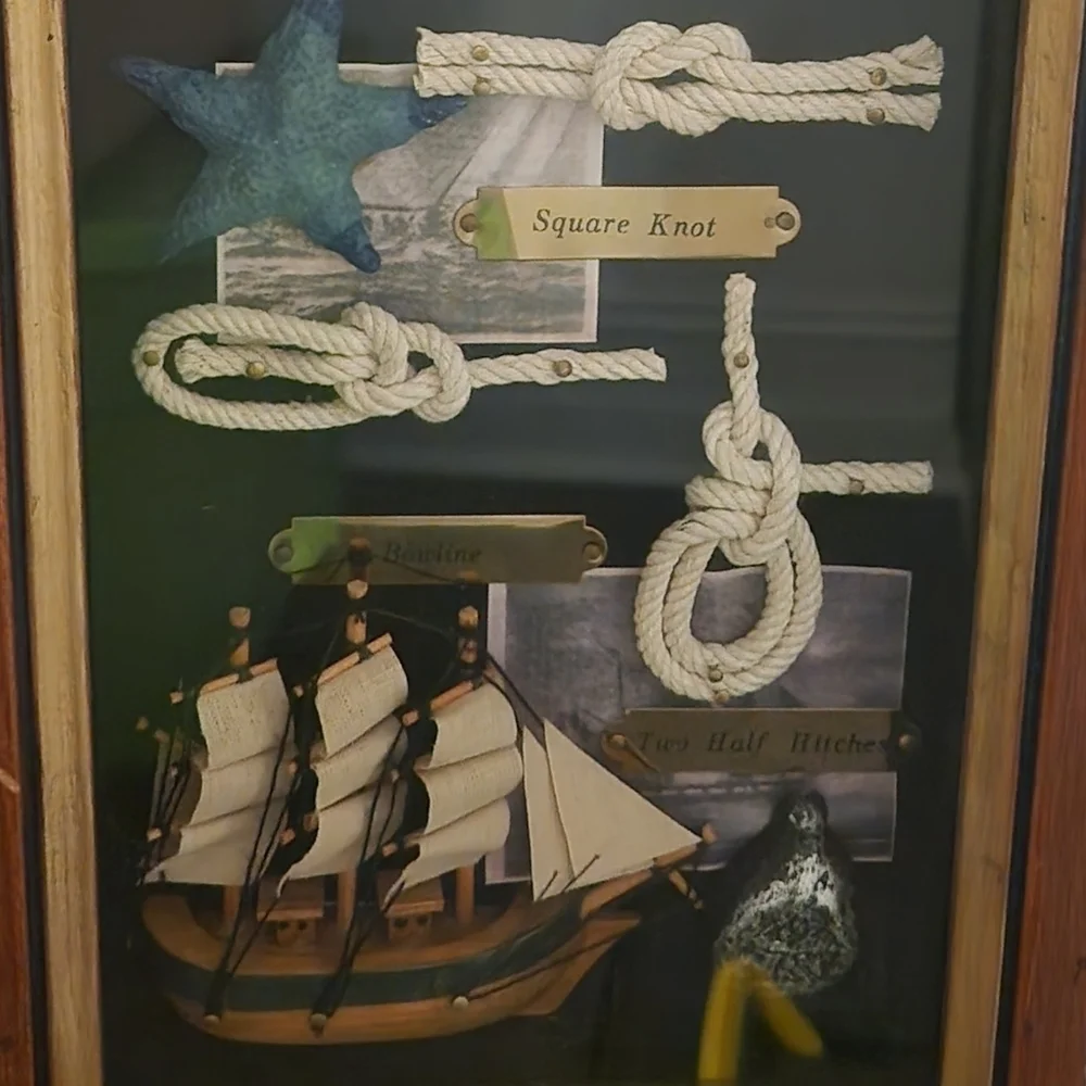 Wooden Shadow Box Nautical Clock